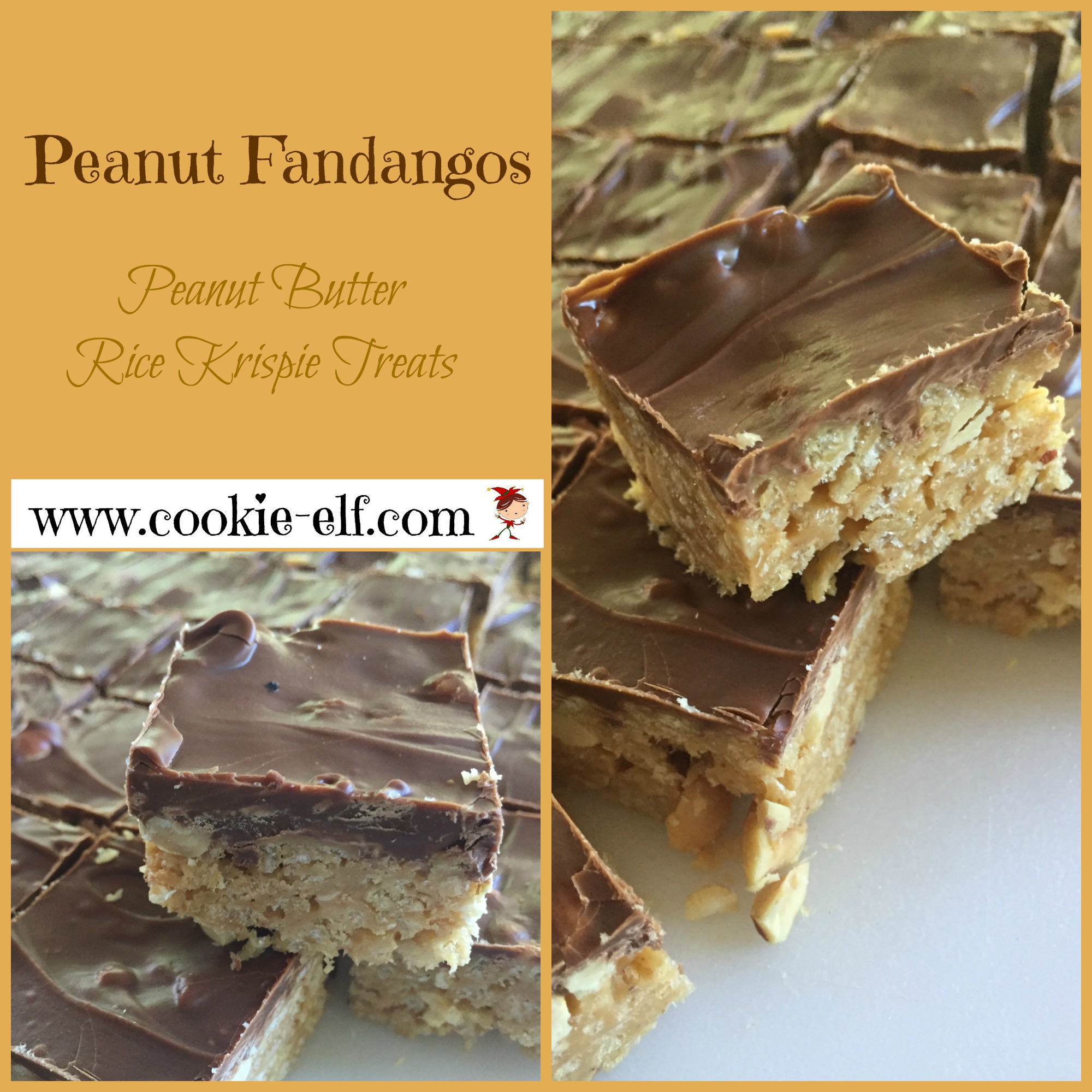 Peanut Fandangos - a Peanut Butter Rice Krispies Treat Variation from The Cookie Elf